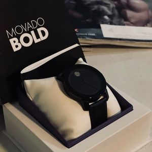 Jet black never worn Movado Watch🖤